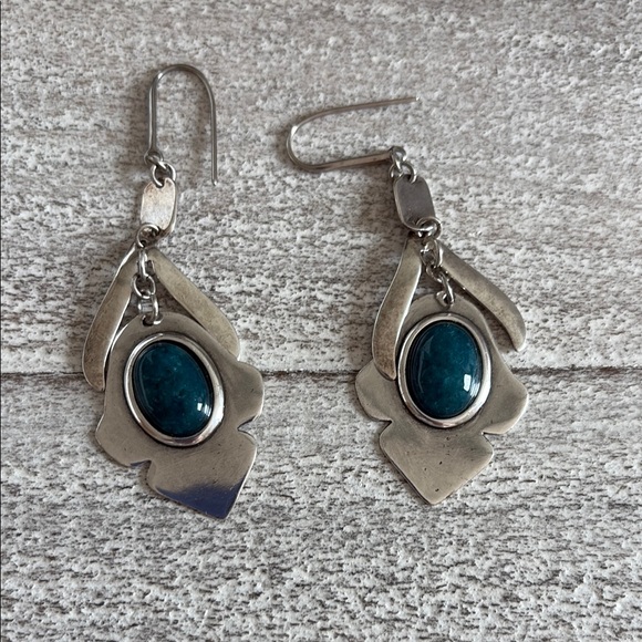 Isabel Marant Silver and Blue Dangle Earrings - Picture 1 of 1